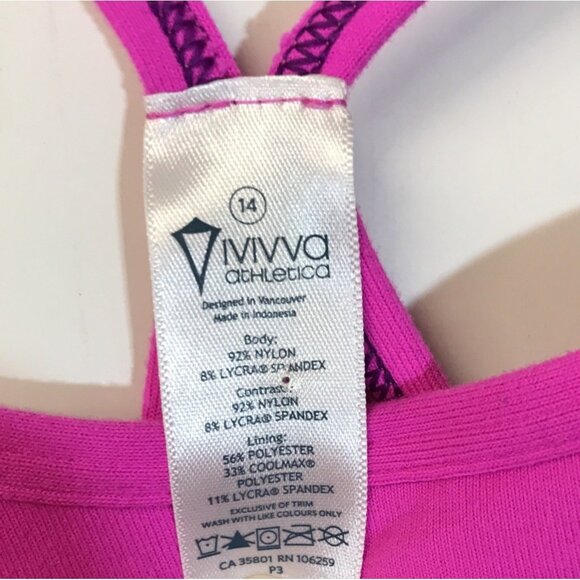EUC Ivivva By Lululemon Sz 14 Girls Tank Top Strappy Racerback Built In Support - Picture 2 of 5